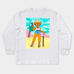 Shannon at the Beach Kids Long Sleeve T-Shirt